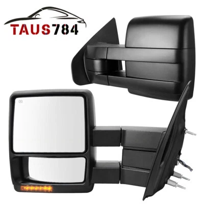 Left+Right Power Heated Tow Mirrors for 2007- 2014 Ford F150 Signal Puddle Light - Image 1 of 4