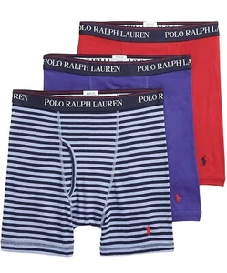 Paquete de 3 calzoncillos boxer Polo Ralph Lauren calce clásico a rayas regencia y lisos - Imagen 1 de 3