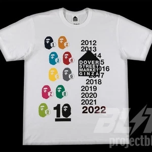 DOVER STREET MARKET GINZA X BAPE 10TH ANNIVERSARY TEE WHITE L 2022 T-SHIRT DSM - Picture 1 of 3