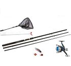 Float Fishing Kit 10ft Rod,Reel,Floats,Line,Rest,Hooks,shot,net etc