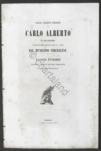 Nelle solenni esequie di Carlo Alberto - Elogio Funebre - Vercelli - 1849 - Foto 1 di 2