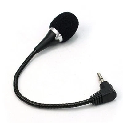 MICROFONO MINI FLESSIBILE JACK 3,5 CELLULARI NOTEBOOK TABLET SKYPE NERO oh - Immagine 1 di 4