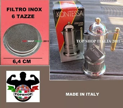 VEV VIGANO FILTRO 6 TAZZE INOX PER CAFFETTIERA VEV KONTESSA INTROVABILE 2023 4