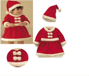 NEW UK Seller Red Girls Christmas Kids Santa Claus Fancy Dress Outfit Size 6-24M - Picture 1 of 3