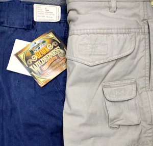 2 Pair Men's Hiking Shorts Ozark Wilderness Outfitters Low Rise Sz 38 Cotton NEW - Picture 1 of 7