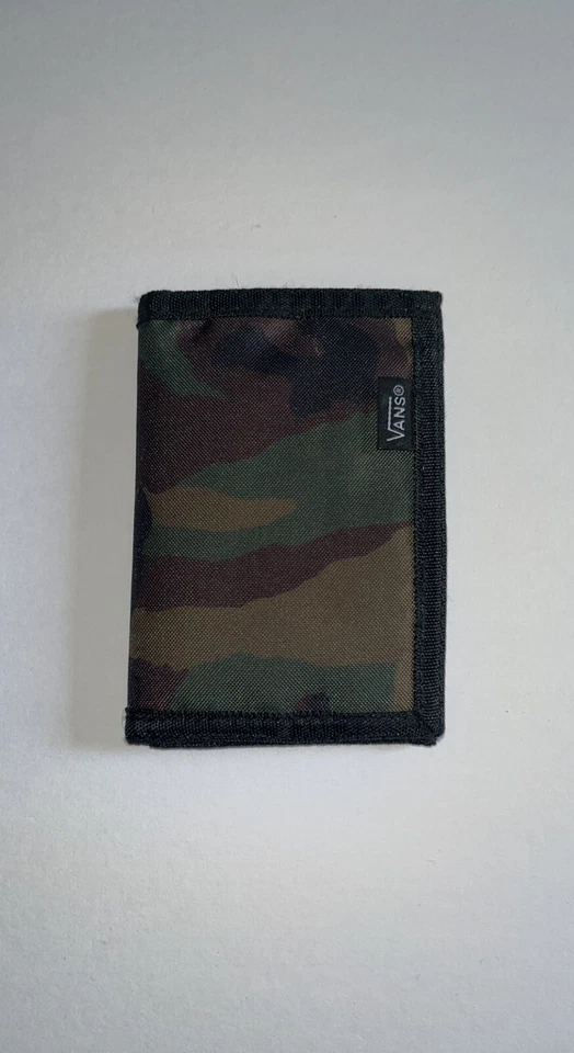 Vans Slipped Tri Fold All Camouflage Wallet Green Brown Black Hook And Loop - Image 1 of 4