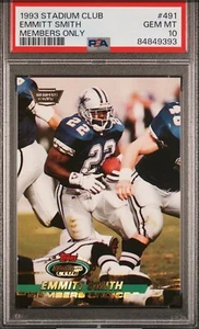 1993 Stadium Club (Mmbr Only) โ Emmitt Smith โ 4th Year โ ๐ MINT PSA 10 โ pop13 - Picture 1 of 3