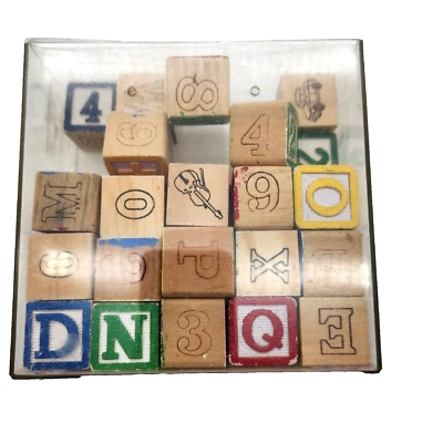 ABC 123 Blocks Solid Wood Melissa & Doug Classic Toy 37 #1900 Building - Image 1 of 4