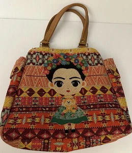 Women’s Mexico FRIDA CALO Textile Hand Bag Purse - Picture 1 of 6