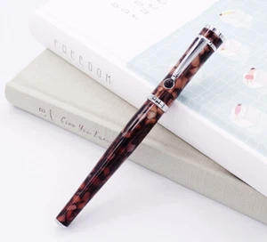 Fuliwen 2037 Rollerball Pen Fashion Style Brown Offfee Celluloid Corrugated - Picture 1 of 7