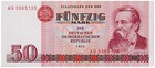 Deutschland DDR - Geldschein BANKNOTE - 50 Mark 1971 Staatsbank Friedrich Engels