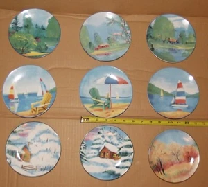 Vintage Decorative Plates Set of 8 6” in diameter 4 Seasons - Picture 1 of 12