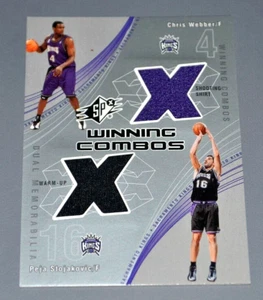 CHRIS WEBBER & PEJA STOJAKOVIC 2002 SPX Upper Deck Dual Game Used Jerseys COLOR! - Picture 1 of 1