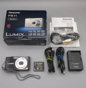 Panasonic Lumix DMC-FS11 14.1MP Digital Camera Black 5x Zoom, Charger, Great! - Foto 1 di 24