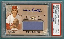 2014 Topps Triple Threads Relic Steve Carlton Auto Game Used Jersey - #SCA PSA 9