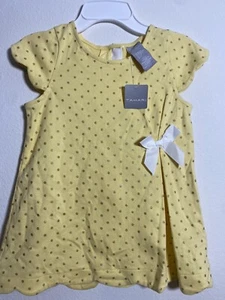 NIÑAS TAHARI VESTIDO AMARILLO CON LUNARES DORADOS SUPER LINDO LAZO TALLA 7-8 - Imagen 1 de 7