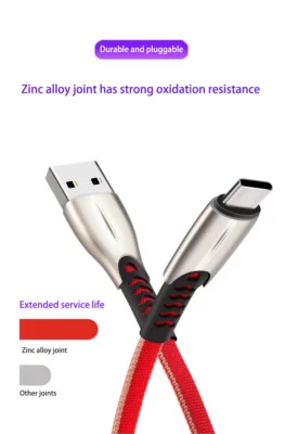 2 Pack Type -C to USB-A Cable Fast Charger Cable Heavy Duty Data Sync - Image 1 of 4