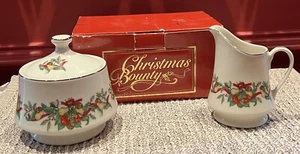 AMC "Christmas Bounty" Sugar & Creamer  Set | Japan/NOS - Imagen 1 de 8