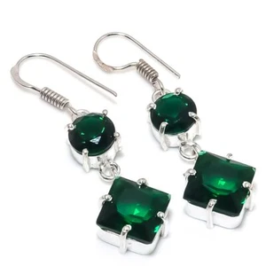 Peridot Gemstone Handmade 925 Sterling Silver Jewelry Earring 1.77" For Her Y185 - Picture 1 of 2
