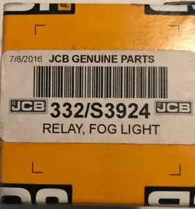 NUEVO - GENUINO - RELÉ DE LUZ ANTINIEBLA JCB 332/S3924 - Imagen 1 de 1