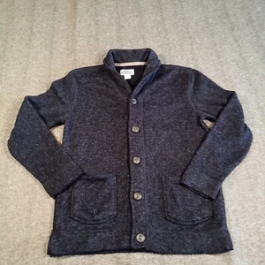 Old Navy Coat Boys Large  Blue Button Up Fleece Pockets Classic Preppy - Picture 1 of 12