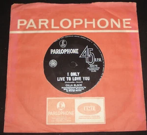 CILLA BLACK - I ONLY LIVE TO LOVE YOU - 1967 PARLOPHONE 45 1960s Pop - Picture 1 of 2