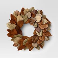 Magnolia Dried Wreath Brown Threshold Autumn Xmas Holiday 21"