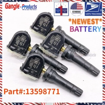 Sensores de presión de neumáticos TPMS 13598771 4 piezas para sensor TPMS Buick Chevrolet GM Foto 1 de 4