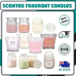 Scented Fragrant Candles in Glass Jar Vanilla Jasmine Forest Berries Melon - Picture 1 of 9