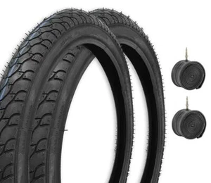 Paar Reifen 20 x 1,75 + schwarze Kammern für 20" Fahrrad Reifen - Bild 1 von 4