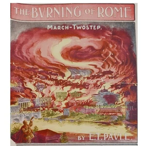 Burning of Rome Sheet Music E.T. Paull Vintage 1903 March-Two Step - Picture 1 of 9