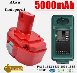 5,0Ah Akku Für Makita PA18 18V NiMH 1822 1823 1833 1835 Batterie / Ladegerät DHL - Bild 1 von 16