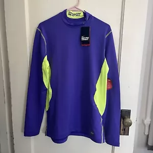 Nike Pro Combat Shirt Mens Size L Hyperwarm Dri-Fit Long Sleeve Purple & Yellow - Picture 1 of 5