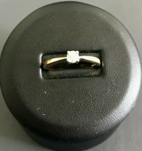 New Diamond solitaire 9ct yellow gold size L.claw set Diamond 0.23 ct - Picture 1 of 6