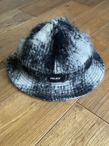 Palace Skateboards Bless Up Wool Bucket Hat SS21 Black/White S/M Mohair Bell Hat - Picture 1 of 3