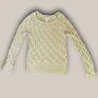 Women's Sweater Size Small Medium Beige Gold Metallic Shimmer Ann Taylor LOFT