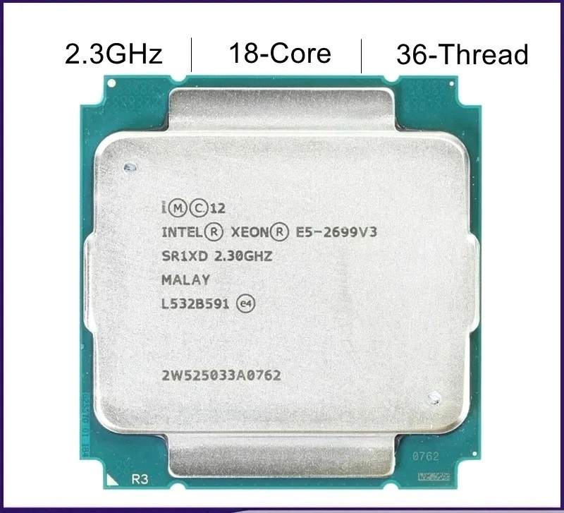 Intel Xeon E5 2699 V3 2699V3 2.3Ghz 18-Core LGA 2011-3 cpu processor SR1XD - Image 1 of 1