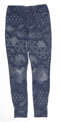 Leggings Reebok Mujer Azul Estampado Geométrico Talla S Calce Ajustado Foto 1 de 4