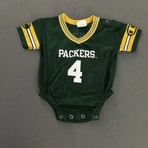 Vintage Green Bay Packers Champion Baby Jersey Bodysuit 6-9 Months Brett Favre - Picture 1 of 11