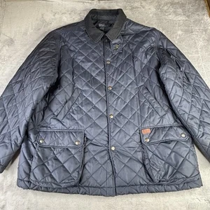 Polo Ralph Lauren Barn Jacke Herren XXL Blau Gesteppt Puffer Chore Field Cord - Bild 1 von 20