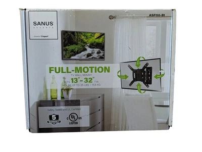 Bbw. Sanus Accents Full-Motion Wall Mount for 13-32 TVS Up to 35lbs-ASF110-B1 - Image 1 of 2