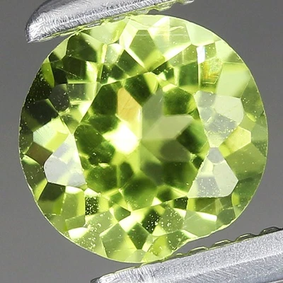 0.5ct t.w 5x4.9mm Round Natural Unheated Untreated Green Peridot, Myanmar - image 1 of 4