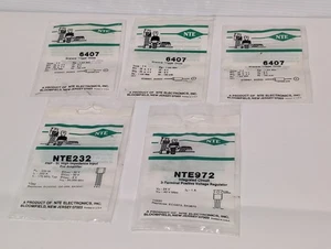 Lotto di 5: Ricambi Asstd NTE, Diodo 6407, Preamplificatore NTE232, Regolatore NTE972 - Foto 1 di 8