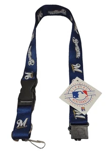 Milwaukee Brewers Premium 24" Long Nylon Breakaway ID Holder/Lanyard/Keychain - Picture 1 of 1