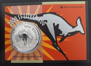 2000 Australia Kangaroo 1 oz Silver (.999) $1 frosted UNC coin - Picture 1 of 4