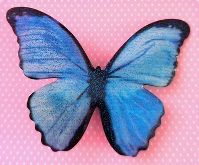 Clip de pelo mariposa azul brillo resina pasador 3 pulgadas Y2K Boho Fairy Gyaru Foto 1 de 2