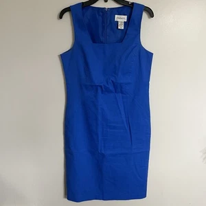 Abito donna Chadwicks lino ponte senza maniche foderato in tubino taglia 8 blu - Foto 1 di 8