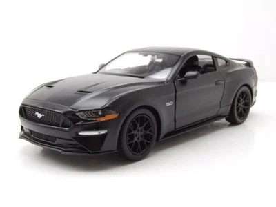 Ford Mustang GT 2018 matt schwarz Modellauto 1:24 Motormax - Bild 1 von 4