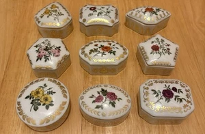 Empress Josephine's Rose Garden 9 Porcelain Trinket Boxes 1980 FNNS Collectible - Picture 1 of 10
