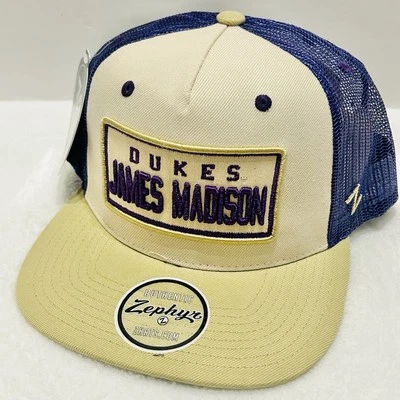 Zephyr James Madison Dukes Paradigm Trucker Hat Cap Adjustable Snap Beige NCAA - Image 1 of 4